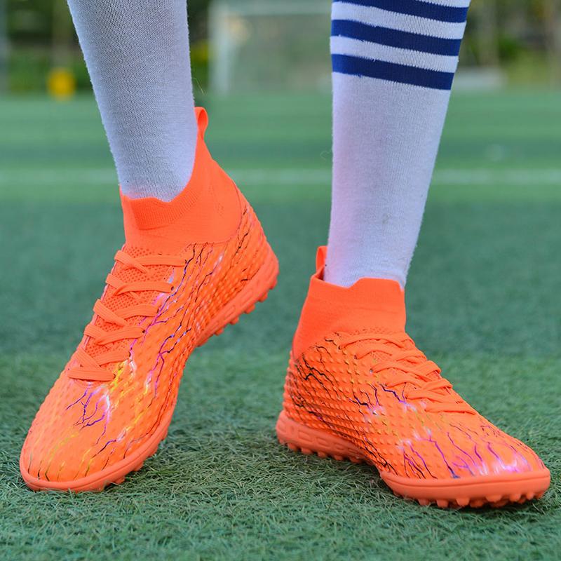Модные мужские футбольные бутсы TF нескользящие бутсы для игры на траве кроссовки высококачественные удобные кроссовки высокие футбольные бутсы 35-46