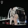 EFVAK1 1:24 Mercedes-Benz 1851 Flatbed Trailer Alloy Truck Model Car Diecast Toy Car Simulation Sound & Light Toys For Children Gift