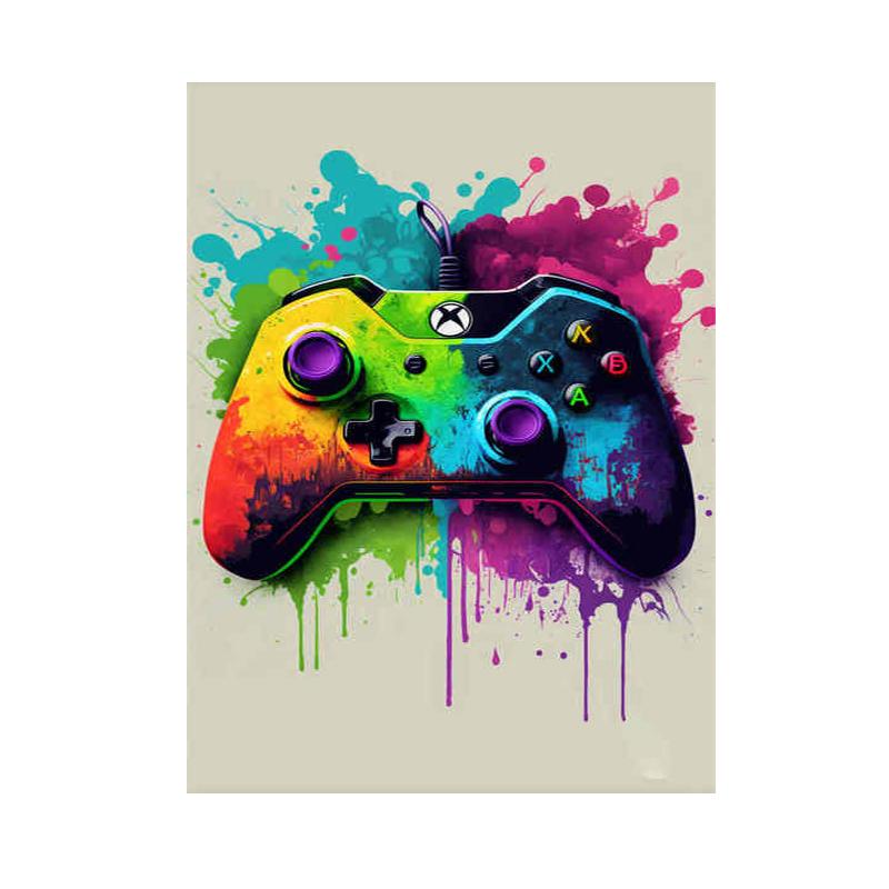 Геймерский контроллер, крутой игровой постер и принты, Spel Kawaii, наушники, красочная картина, настенная живопись, холст, картина, декор для комнаты, подарки