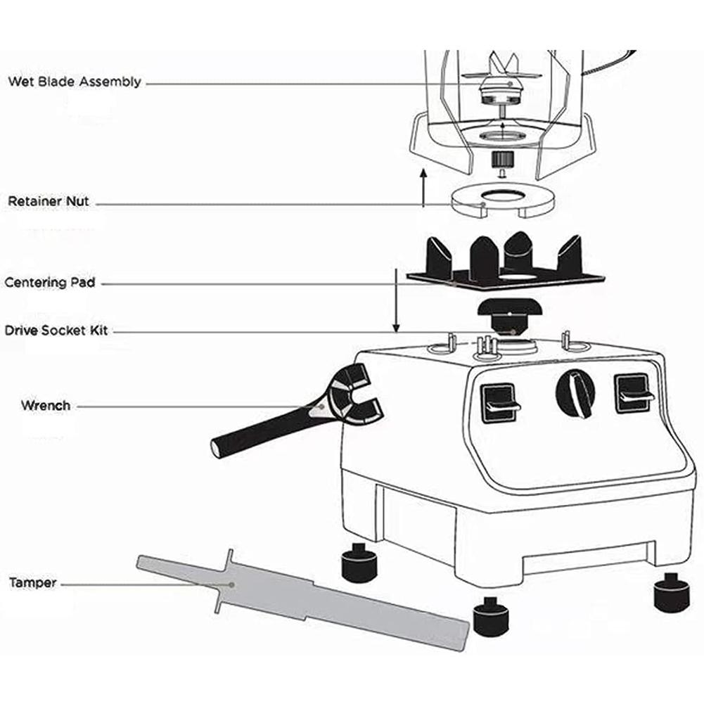 Сборка лезвий блендера Wet Blade Assembly - ключ, инструмент для снятия и сменная деталь для Vitamix 5200 Series