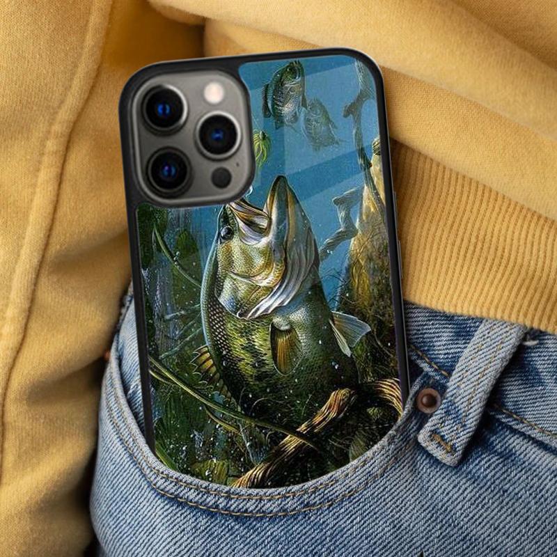 Fishing Painting Soft Phone Case for iPhone 17 Air 16e Pro max 15 Pro 13 14 Plus 11 12 MagSafe Magnetic Coque