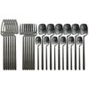 24Pcs Black Knives Fork Spoon Dinnerware Set High Quality Cutlery Set 18/10 Stainless Steel Dinner Tableware Set Silverware Set