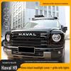 Комплект рамок фар Haval H9 2-го поколения: Решетка, ABS, Светодиодные бусины, Дизайн Черный Воин