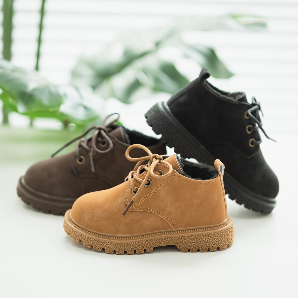 Модные ретро короткие ботинки осень-зима новые детские ботинки мальчики короткие ботинки универсальные кожаные ботинки в британском стиле