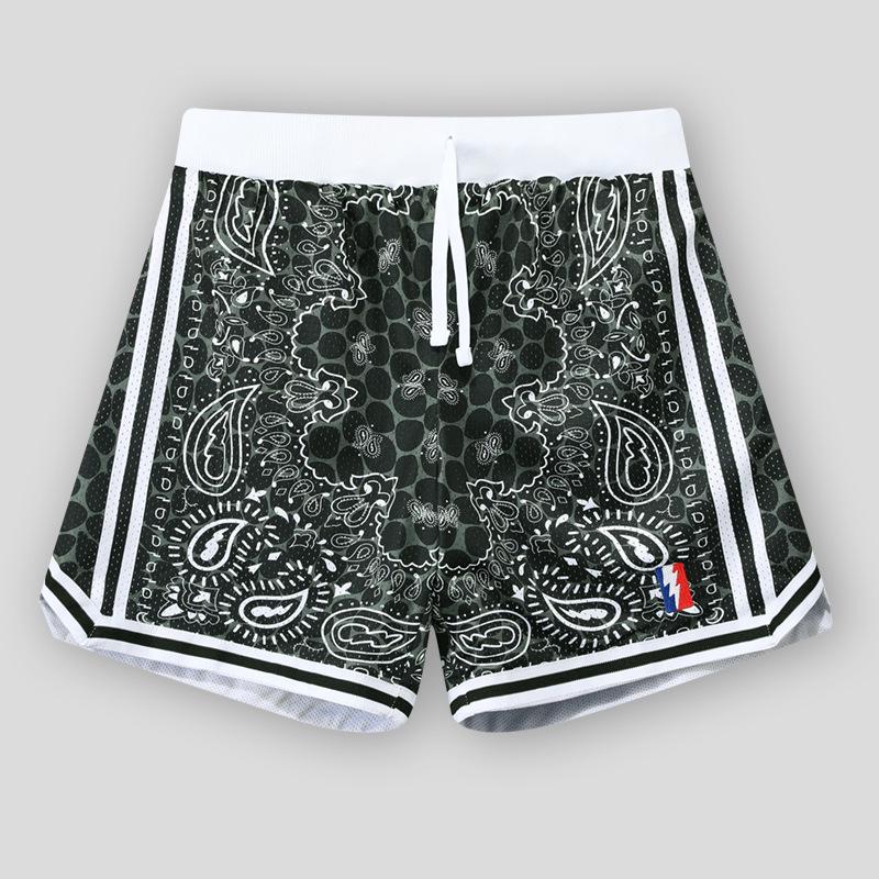 Unisex Retro Mesh Basketball Shorts - Breathable, Double-Layer, Above-Knee Casual Wear for Summer