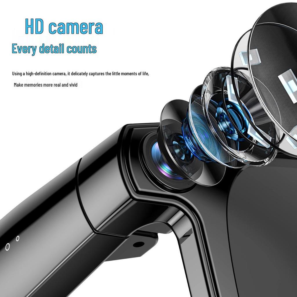 JS02PRO Smart AI Bluetooth Glasses: 12MP Camera, Video Recording, Translation, Object Recognition, Calls, Music.