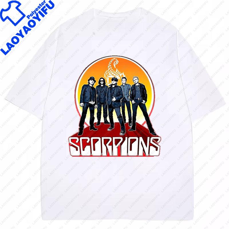 Heavy Metal Scorpions Shirt Unisex Women Printed TShirt Short Sleeve Hard Rock Band Graphic T Shirts Crewneck Clothes Camiseta