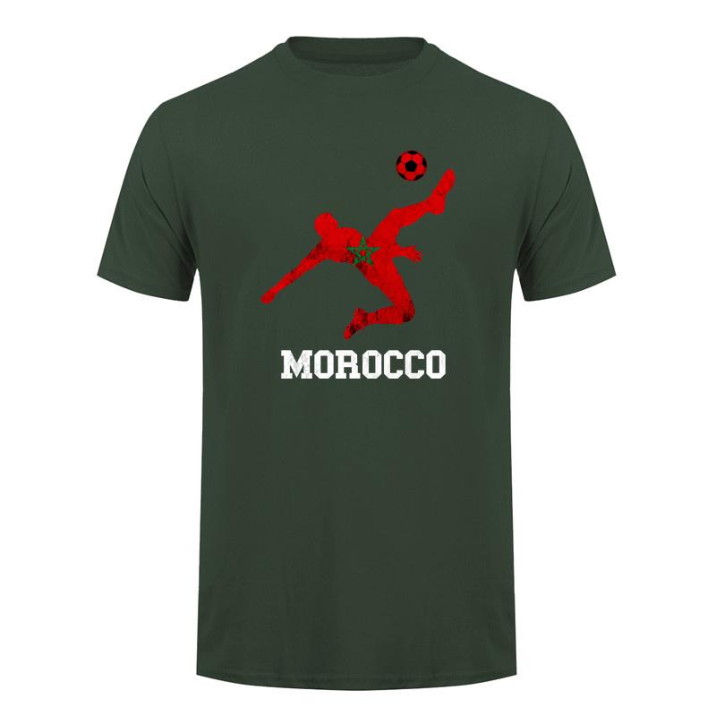 Cool Morocco Soccer Flag Star Loose Tshirt National Gift Moroccan Football Fan Casual Tee Printed T Shirts Da057