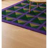 Modern Geometric Purple And Green  Purple Green Abstract Living Room Carpet Bold Designer  Rug