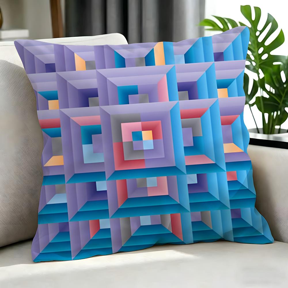 Art LLog Cabin Patterned Cushion Cover Cushion Cover Set Pcs x x x Pillowcase Decorative Sofa Home Decor