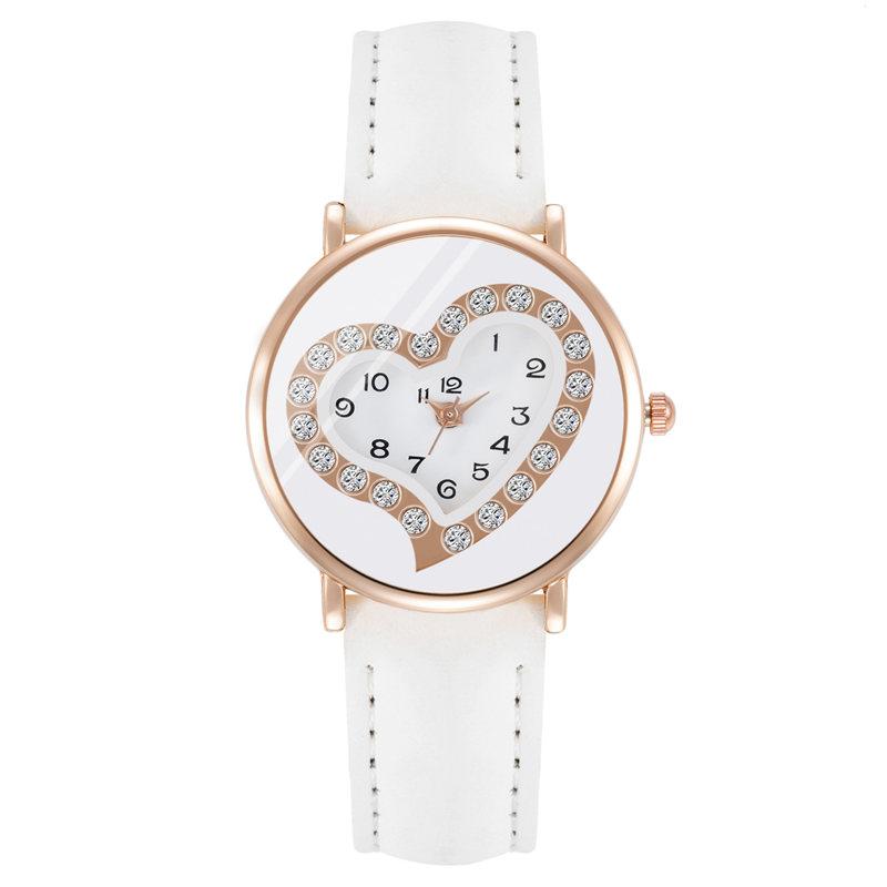 Женские темпераментные классические летние маленькие кварцевые часы со стразами Love