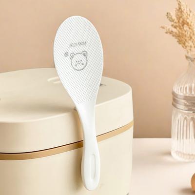 Милая антипригарная пластиковая ложка для риса с держателем, термостойкая ложка для рисоварки, прочная лопатка для риса, кухонная утварь