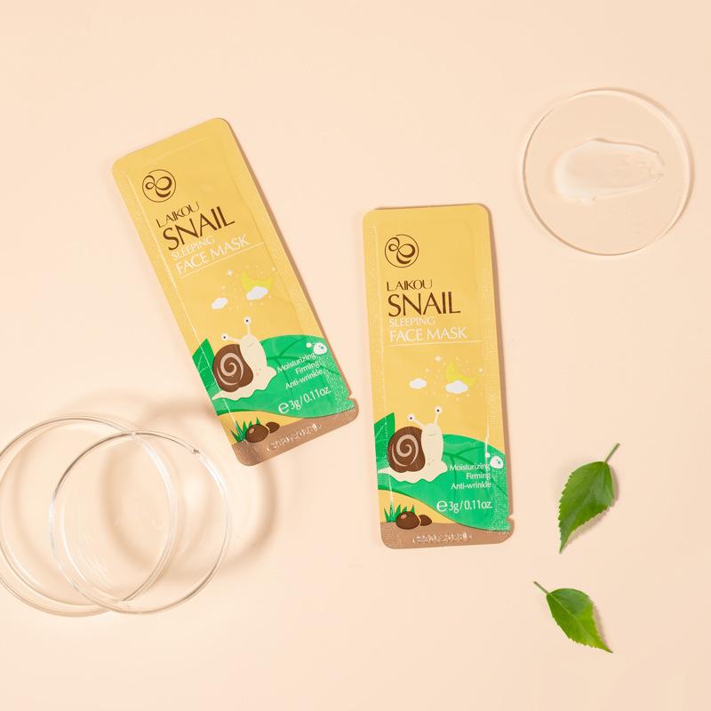 10 шт. 3 г Улиточная маска для лица для сна, увлажняющая и несмываемая ночная крем-маска для лица