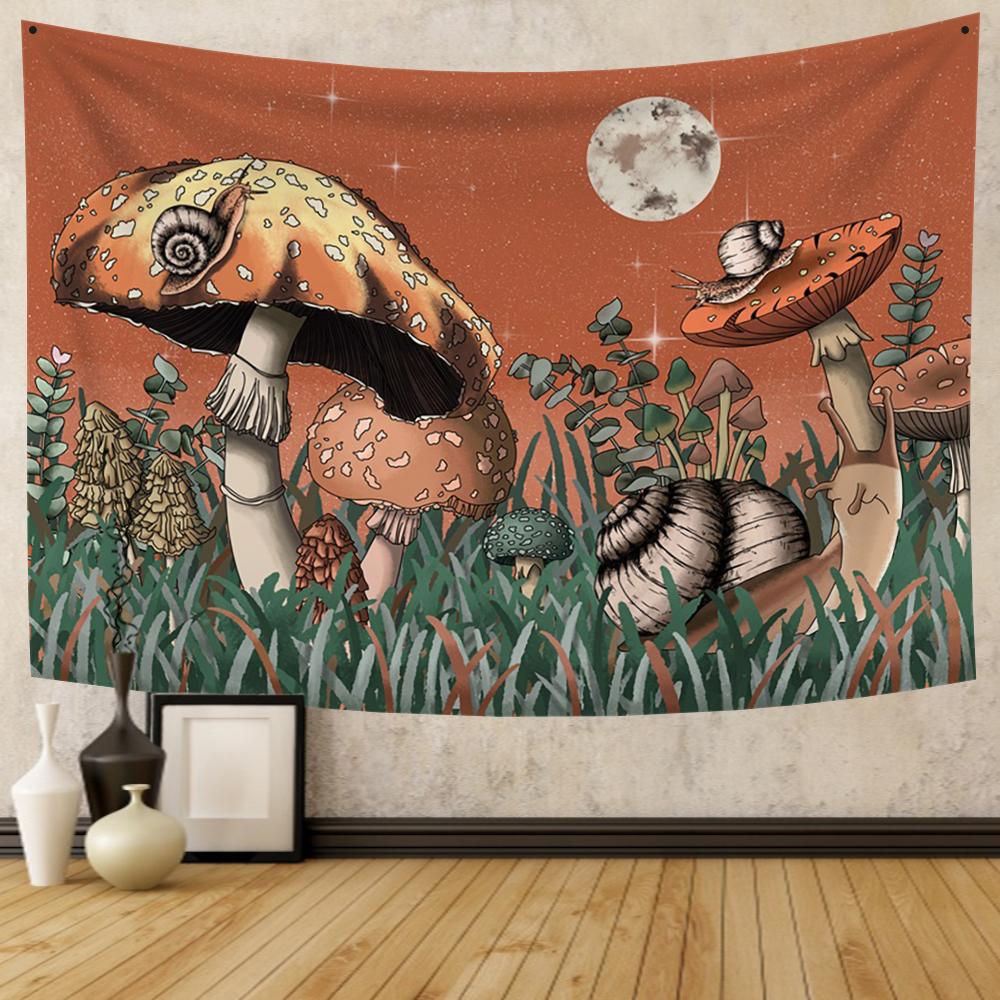 Fairy Tale Forest Tapestry Wall Hanging Fantasy Magic Mushroom Aesthetic For Kids Girls Bedroom Living Room Dorm Party Decor