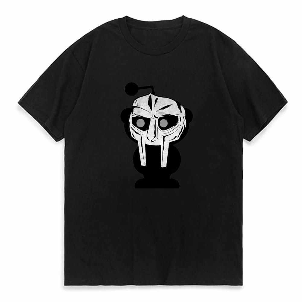 Футболка MF Doom Rapper Vtg MF Doom Music Rap Футболка с коротким рукавом и круглым вырезом Свободная женская футболка Женская футболка Топы Camisetas Mujer