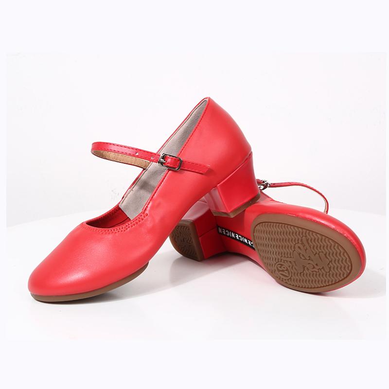 Современные танцевальные туфли на среднем каблуке, танцевальная обувь с мягкой подошвой, танцевальная обувь для взрослых, женские красные танцевальные туфли в стиле Мэри Джейн