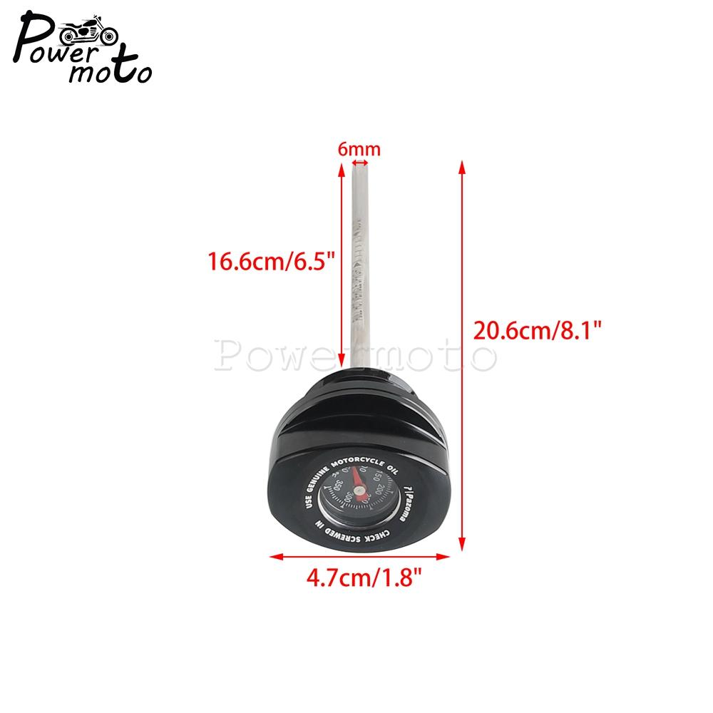 Motorcycle Engine Oil Dipstick W/ Plug Oil Temperature Gauges For Harley Touring Electra Glide FLH FLHFB FLHT P K KL CU 2017-24