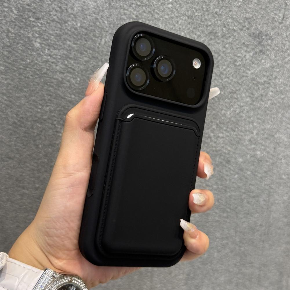 Liquid Silicone Magnetic For Magsafe Wallet Slot Crad Holder Case For iPhone 17 Air 16 15 14 13 12 11 Pro Max Soft Bumper Cover