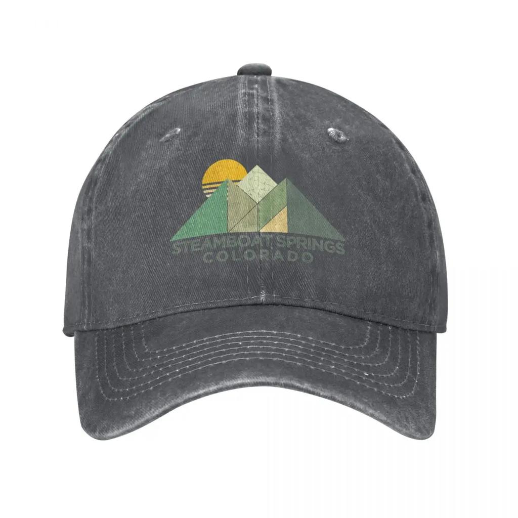 Retro Vintage Steamboat Springs Baseball Cap fishing hat Streetwear Snapback Cap Luxury Hat Unisex Hats Womens