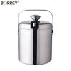 BORREY 1,3 л ведро для льда из нержавеющей стали, ведро для льда, винная бочка, контейнер с щипцами, ручкой для вечеринок, принадлежности для клубного бара
