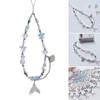 Cute Fish Tail Phone Chain Charm Strap Acrylic Beaded Shell Pendant Seashell Phone Lanyard Keychain Wristband for Bag