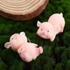 Animal Statue Pink Pig Toy Micro Landscape Decoration Resin Craft Pig Miniature Dollhouse Accessory
