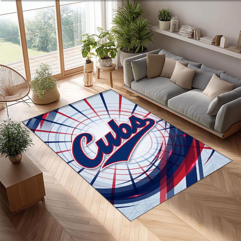 Chicago Cubs Crystal Velvet Carpet Soft Anti?Slip Floor Mat Comfortable Home Living Room Bedroom Decor Rug