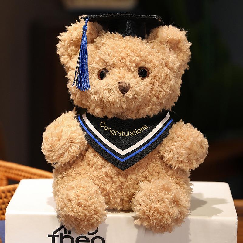 Doctor Graduation Teddy Bear Plush Toy with Hat, Customizable Logo
