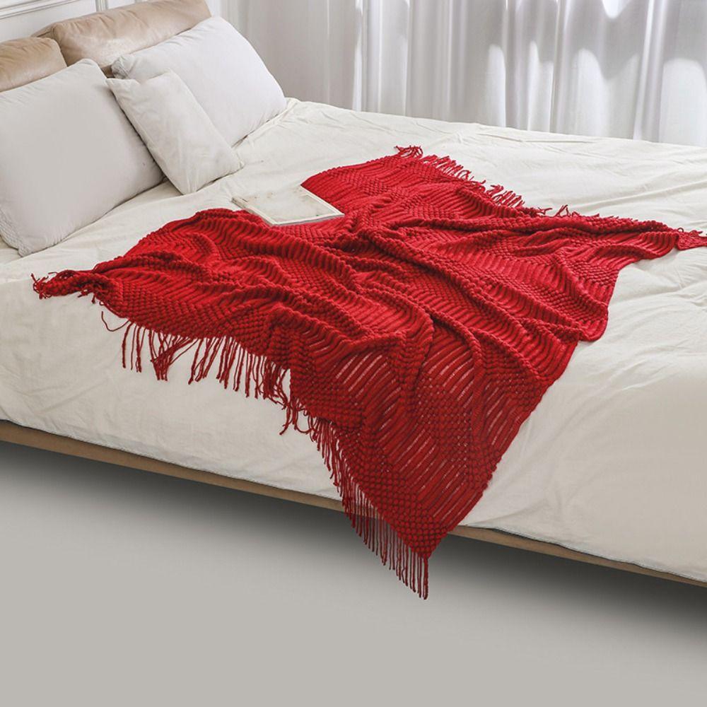 Soft Nordic Knitted Blanket Skin-friendly Nap Blanket Multi-functional Sofa Plaid Blanket Office