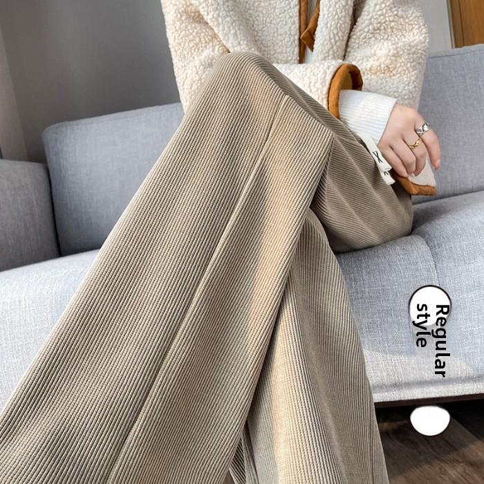 Женские широкие вельветовые брюки. Эти плотные, теплые брюки, доступные с бархатной подкладкой или без нее, идеально подходят для осени и зимы.