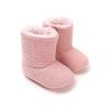 Зимние вязаные зимние сапоги для малышей, обувь для маленьких мальчиков и девочек, однотонные флисовые сапоги для первых ходунков на мягкой подошве с плюшевой подкладкой
