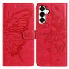 For Samsung Galaxy S25+ Case Butterfly Imprinted Wallet Stand PU Leather Flip Phone Cover with Strap