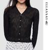ELLASSAY Women's 2025 Spring V-Neck Short Knit Cardigan