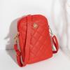 Trend embroidered rhombus single shoulder crossbody mobile phone bag, a niche women's bag