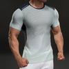 Sports and Fitness Casual Round Neck Short-sleeved T-shirt Fashionable Slim Elastic Contrasting Color Outdoor T-shirt