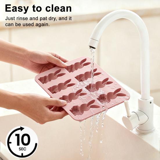 Силиконовая форма для Пасхи 8 ячеек 3D форма кролика Неприлипающая Гибкая форма Шоколад Конфеты Пудинг Мыло Глина Инструмент для выпечки и декорирования