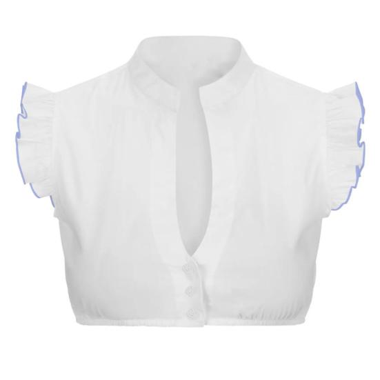 Women Beer Suit Stand Collar Flying Short Sleeve Buttons Placket Traditional Bodywear