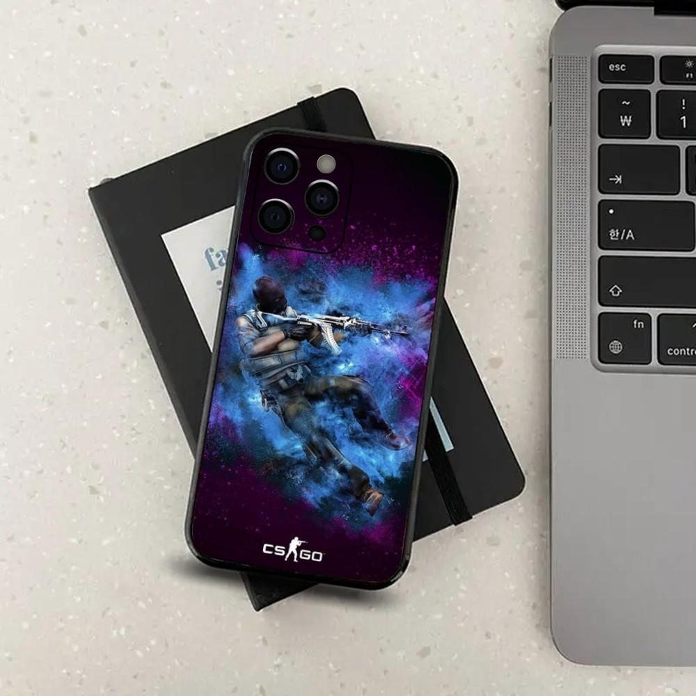 Чехол для телефона C-Counter Strike 2 CS GO для Apple iPhone 15,14,13,12,11,Pro,X,XS,Max,XR,Plus,Mini Мягкий черный чехол