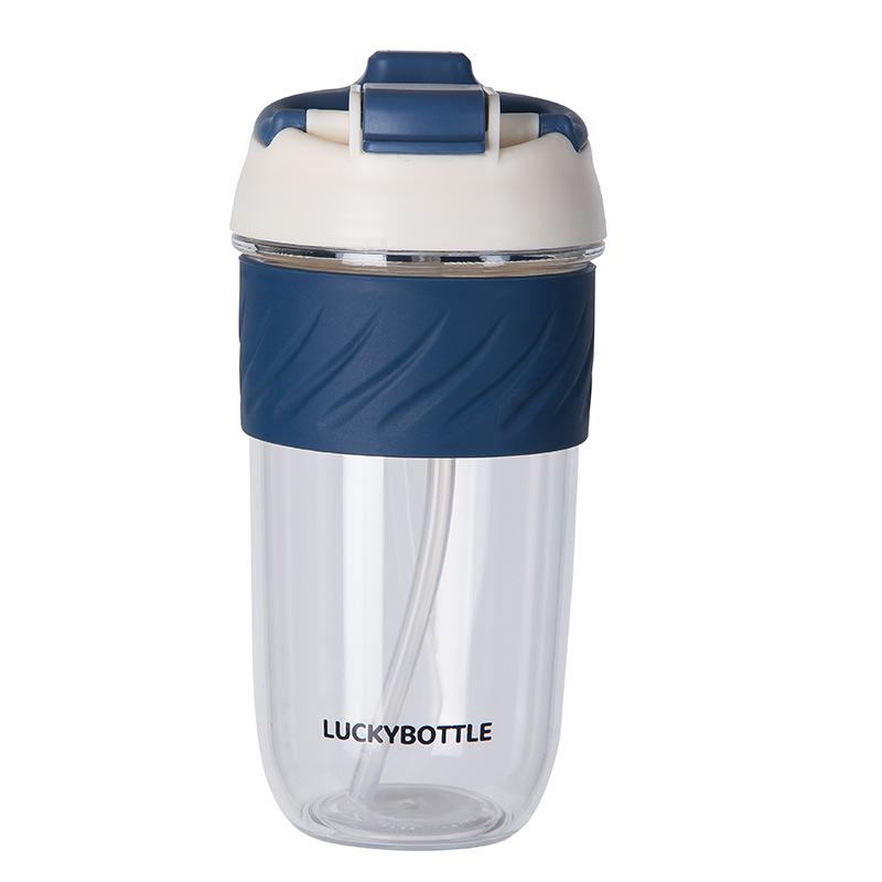 Tritan Plastic Kawaii Coffee Cup With Lids Straw Cute Water Bottles Girls Travel Portable Leakproof Tumblers 400ML 450ML