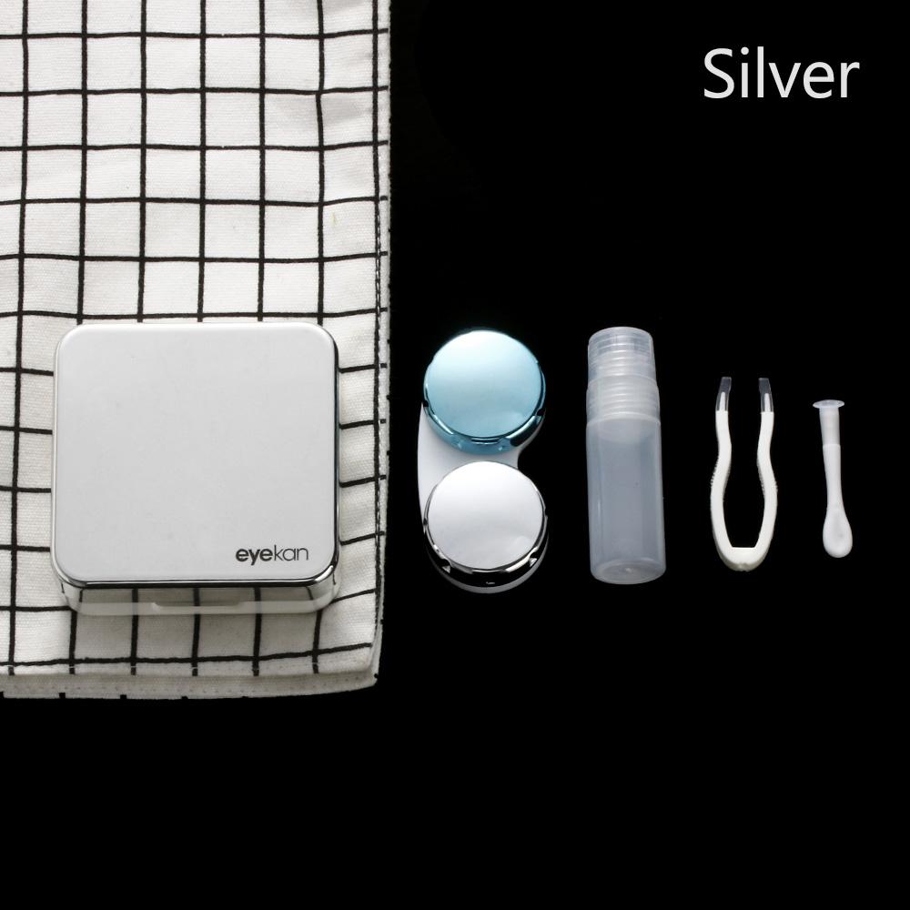 Lens Contact Box Fashion New Abs Plastic Square Mirror Lens Case Travel Container Holder Storage Soaking Box Case
