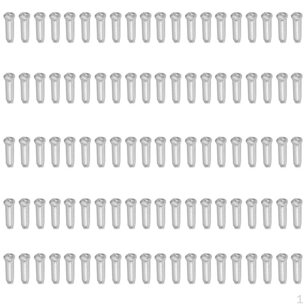 100pcs Bicycle Bike Shifter Brake Cable Tips Caps - Silver