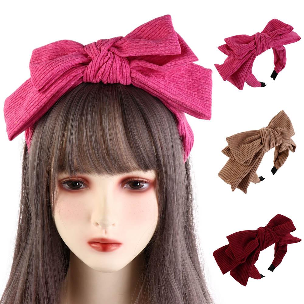 Large Bowtie Headband Wide Wash Face Hairband Gifts Bowtie Hair Hoop Ladies