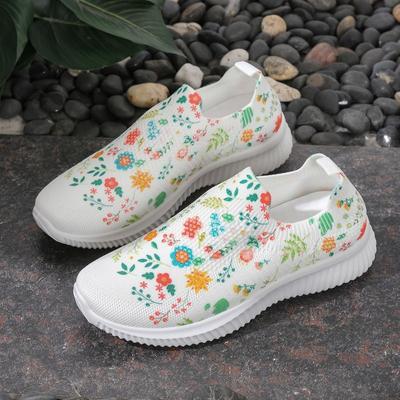 Модные сетчатые носки с принтом, женские кроссовки со стразами, дышащие туфли на плоской подошве, женские удобные нескользящие кроссовки для бега и ходьбы