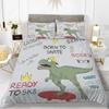 3D Small Dinosaur Cartoon Cute Simple Bedding Set Couple King Single Size For Kids Children Polyester Quilt Cover Pillow Case