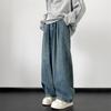 Men Streetwear Baggy Wide Leg Jeans Pants Distressed Denim Trousers Male Oversize Hollow Out Casual Korean Hip Hop