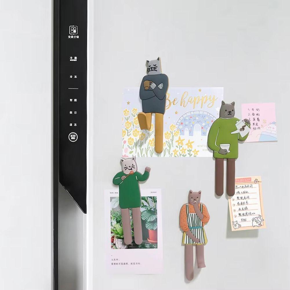 Creative Cartoon Fridge Magnets 3D Animal Phone Holder Funny Fridge Magnetic Hook Home Decoration