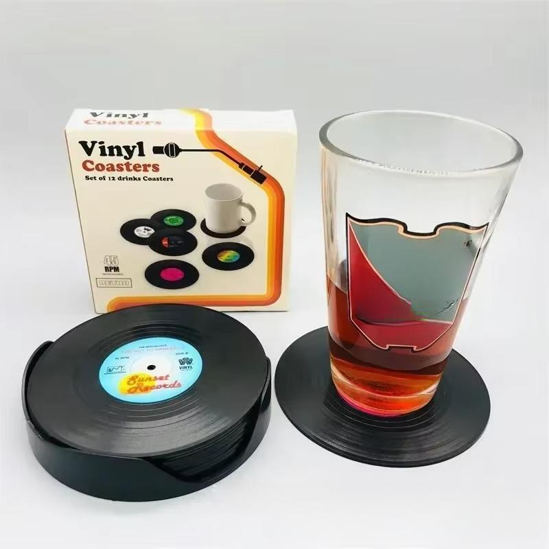 6 шт. пластинка ретро винил CD подставки пластины изоляционные подставки под кофе термостойкие салфетки нескользящие кухонные принадлежности инструмент