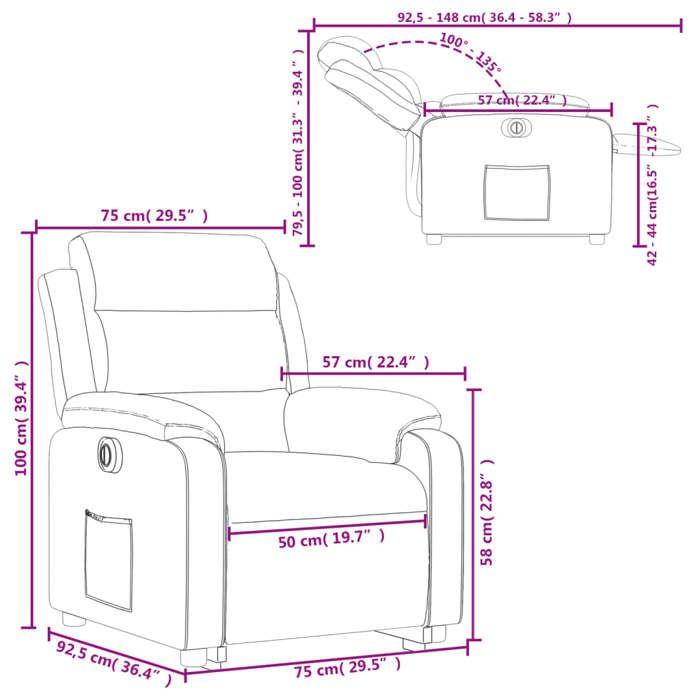 VidaXL Fauteuil Inclinable Électrique, Chaise de Relaxation avec Dossier, Siège avec Accoudoirs, Fauteuil TV de Salle de 3205006