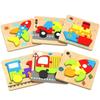 Wooden Puzzles Toddler Toys Traffic Shape Puzzles Gift For 1 2 3 Year Old Boys Girls Montessori Bright Color 6 Pack