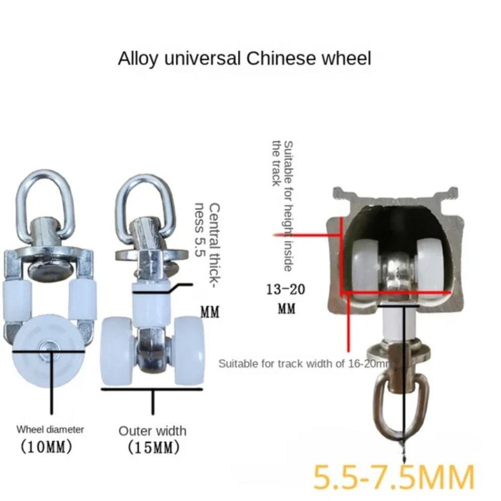 Durable Curtain Track Roller Silent Hooks Drapery Rail Sliding Glider Ceiling Pulley